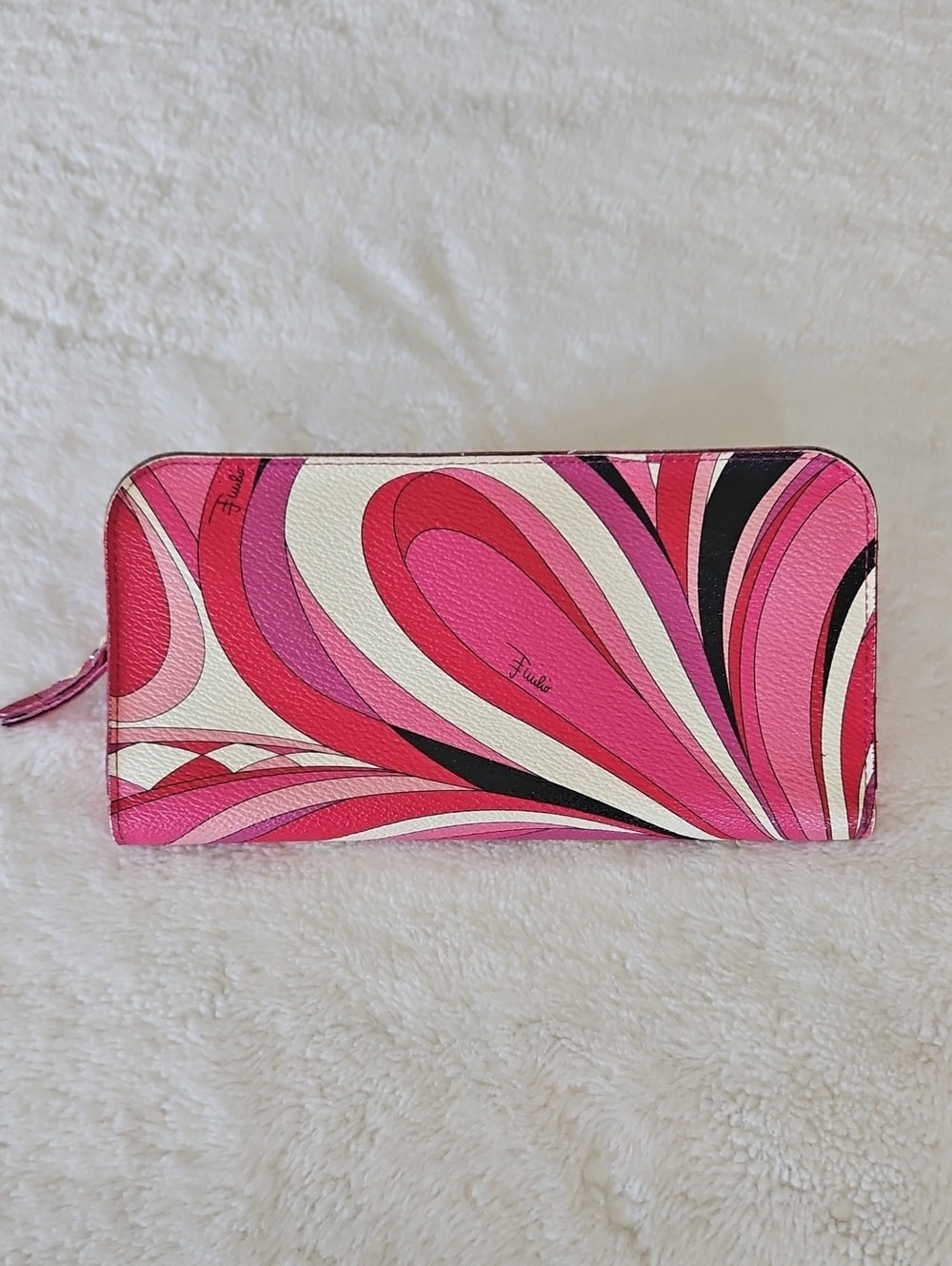 Emilio Pucci Authentic Bright Leather Wallet Organizer VGUC